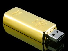 USB: Pretty Little Gold Bar Stacks 8GB Capacity