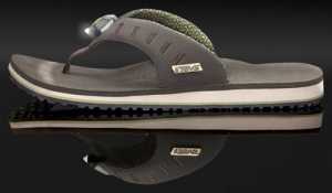 The Illum Sandal by Teva will guide you with its built-in LED light