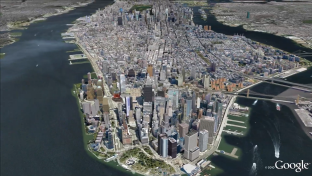 3D views of New York City using Google Earth.