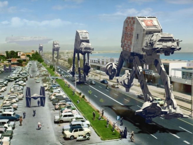 Vintage Postcards Invaded by Star Wars