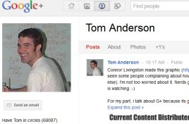 Is Tom Anderson Google’s best cheerleader?