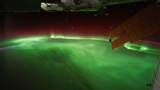 Aurora Borealis seen from the ISS is stunning