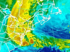 Hurricane Sandy controlling the East Coast of North America