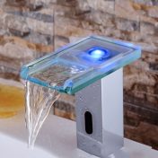 A waterfall LED temperature sensitive faucet