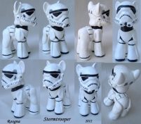 3D hand-crafted My Little Pony Stormtrooper art pieces