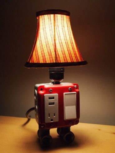 A USB charging station lamp