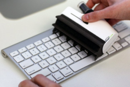 A handy anti-bacterial screen and keyboard cleaning system