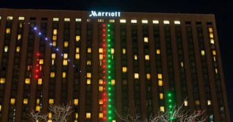 A 450-foot tall game of pong played on the Cira Centre Building in Philadelphia